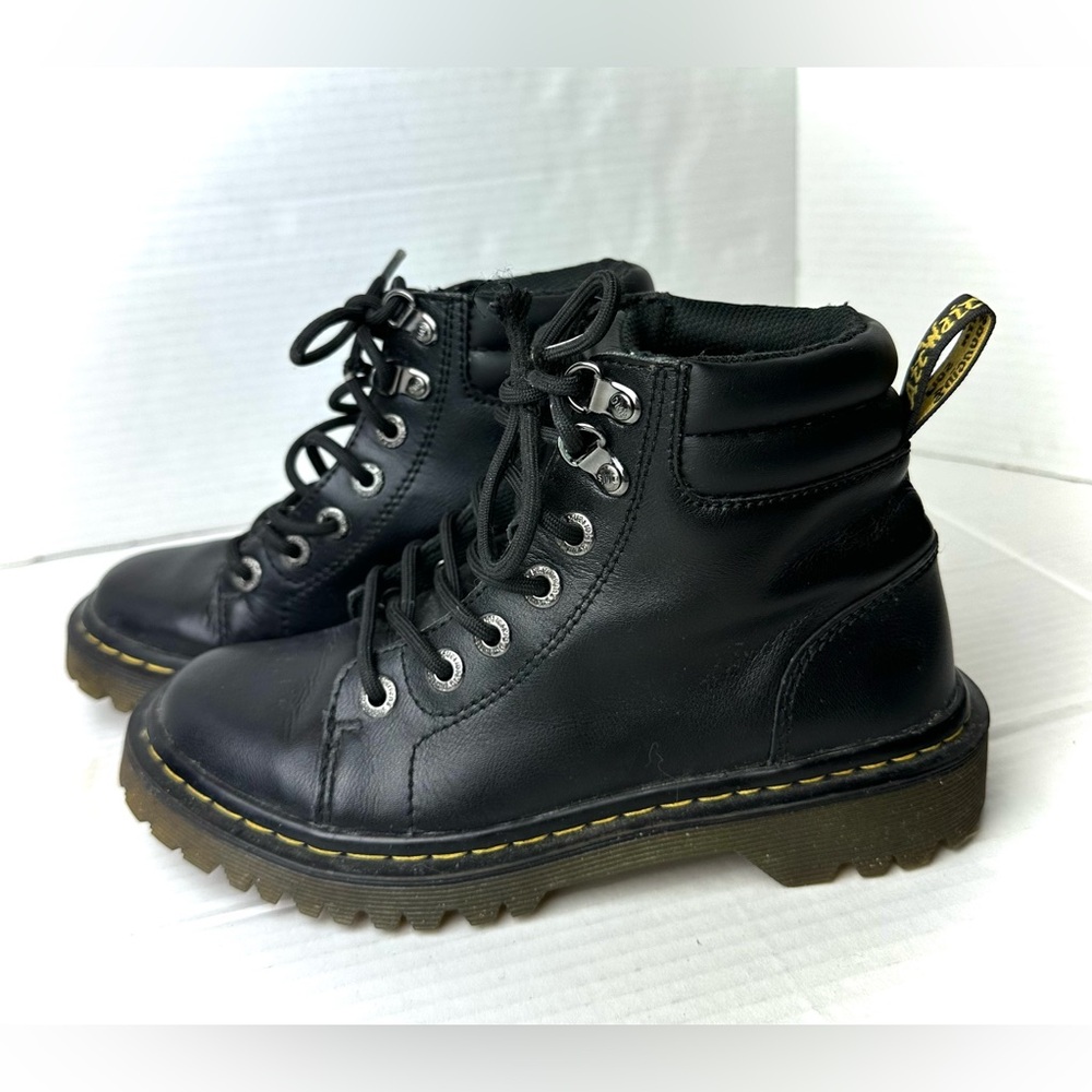 Dr Martens Foara Mid Top Leather Boots Black Chunky‎ Platform Women's Size 5